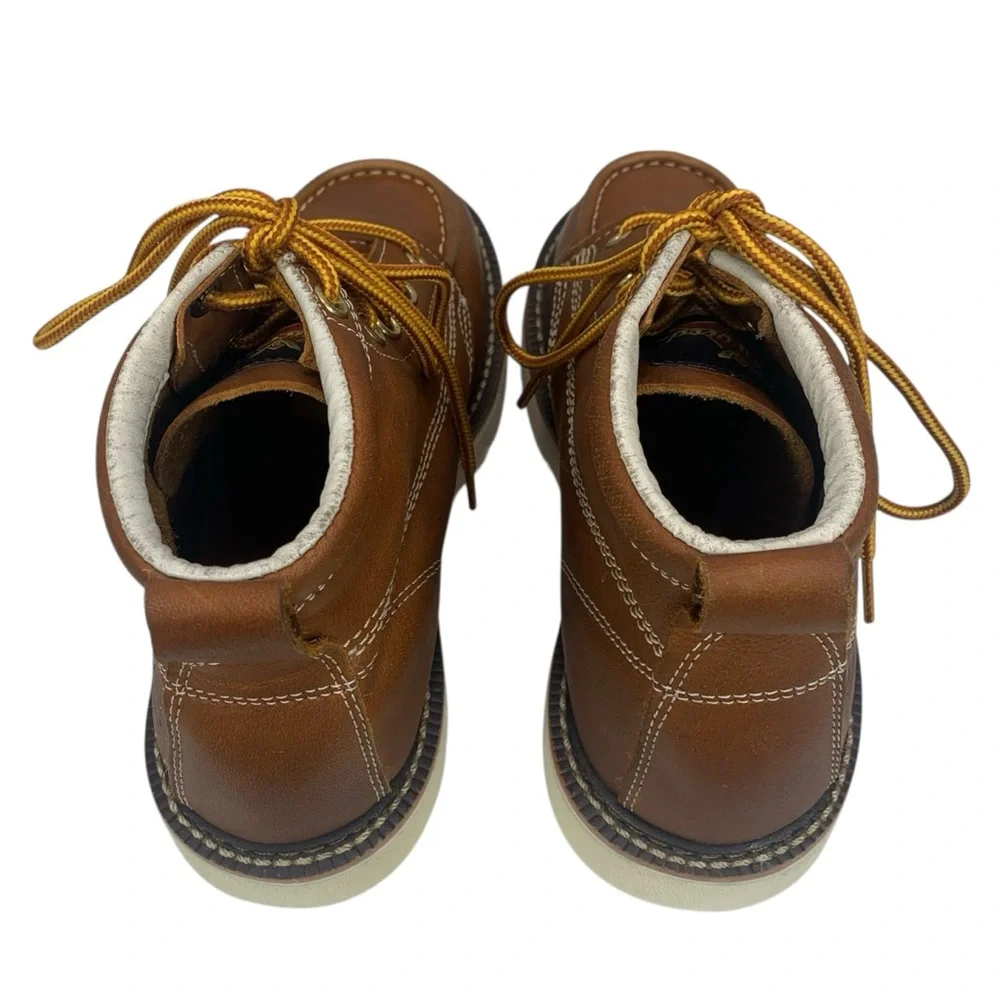 Thorogood Youth 4.5M‎ Moc Toe Leather Work Boots Brown Wedge Sole 2017
